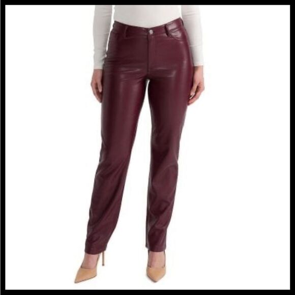 Joie NEW Size 8 Burgundy Leather Limited Edition‎ Pants - Picture 1 of 9